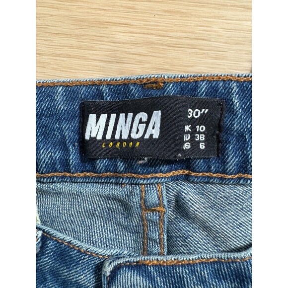 MINGA LONDON Women's Waist Denim Flare Jeans with Front Pockets US 6 - Picture 6 of 8